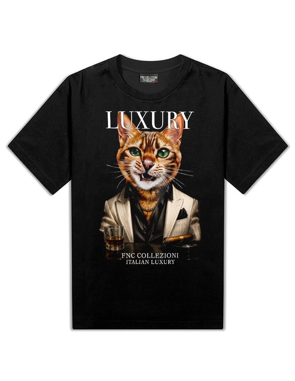 Playera Fnc Collezioni Luxury Cat cuello redondo para hombre